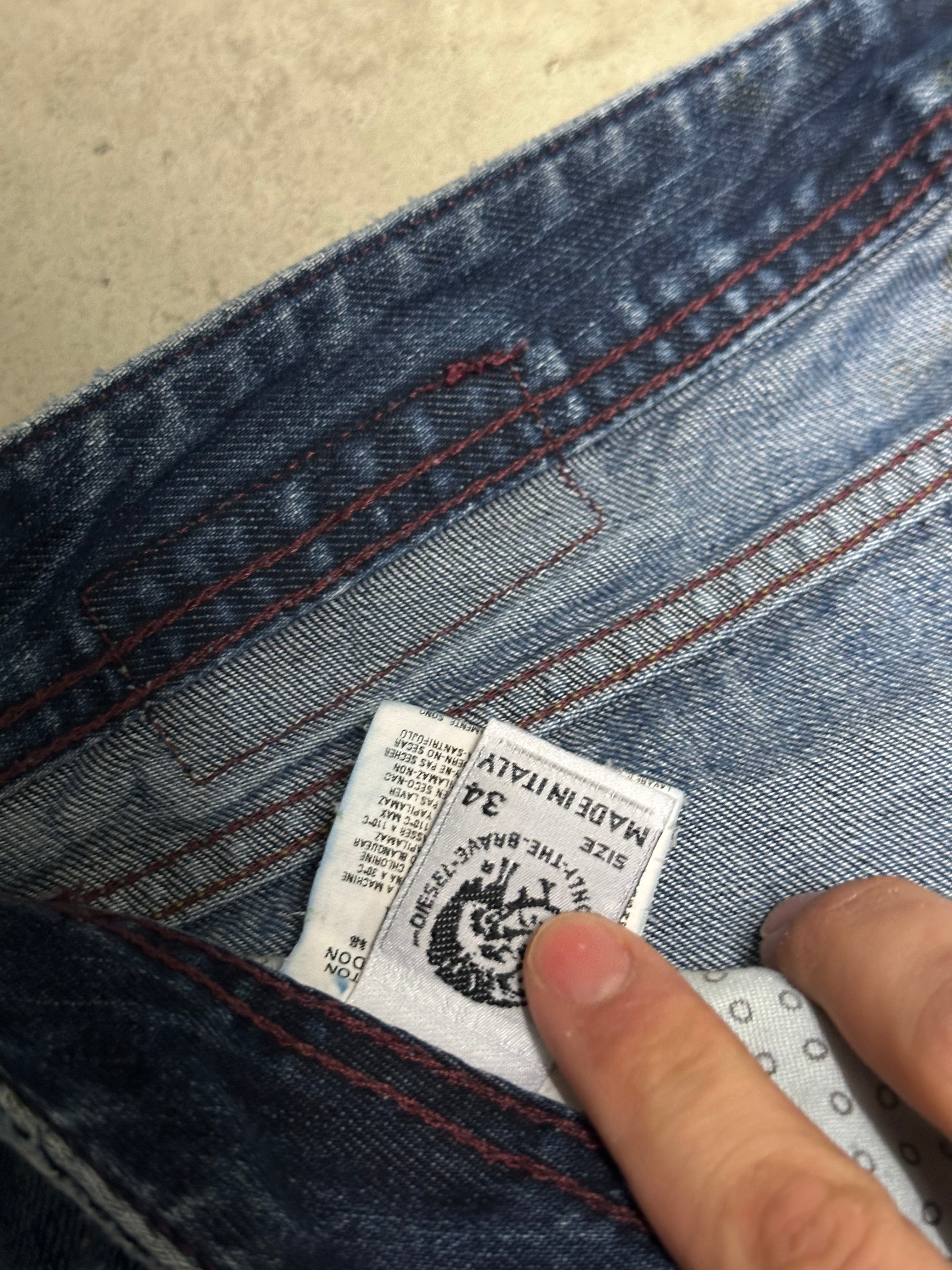 Y2K Vintage Diesel Baggy Jeans – Size 34 – Dunkelblau – Low Waist