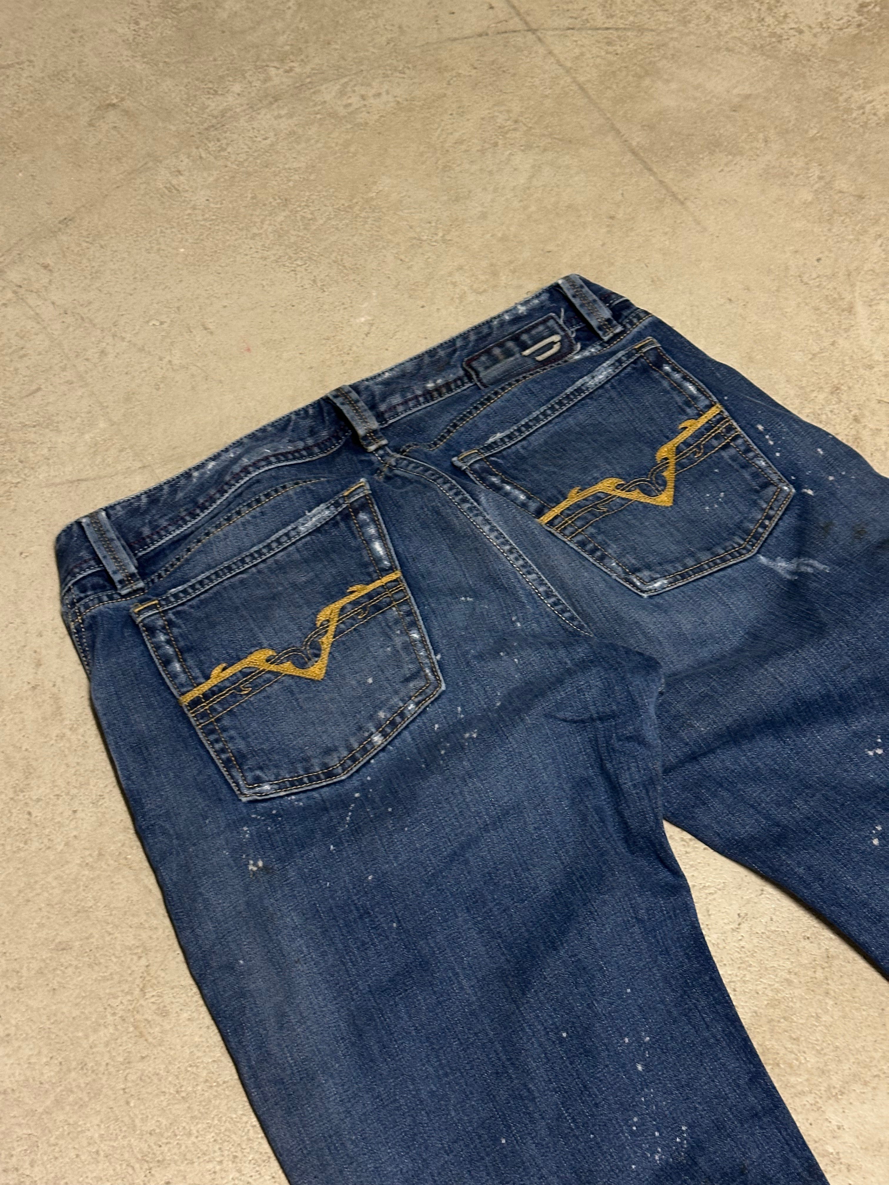 Y2K Vintage Diesel Baggy Jeans – Size 34 – Dunkelblau – Low Waist