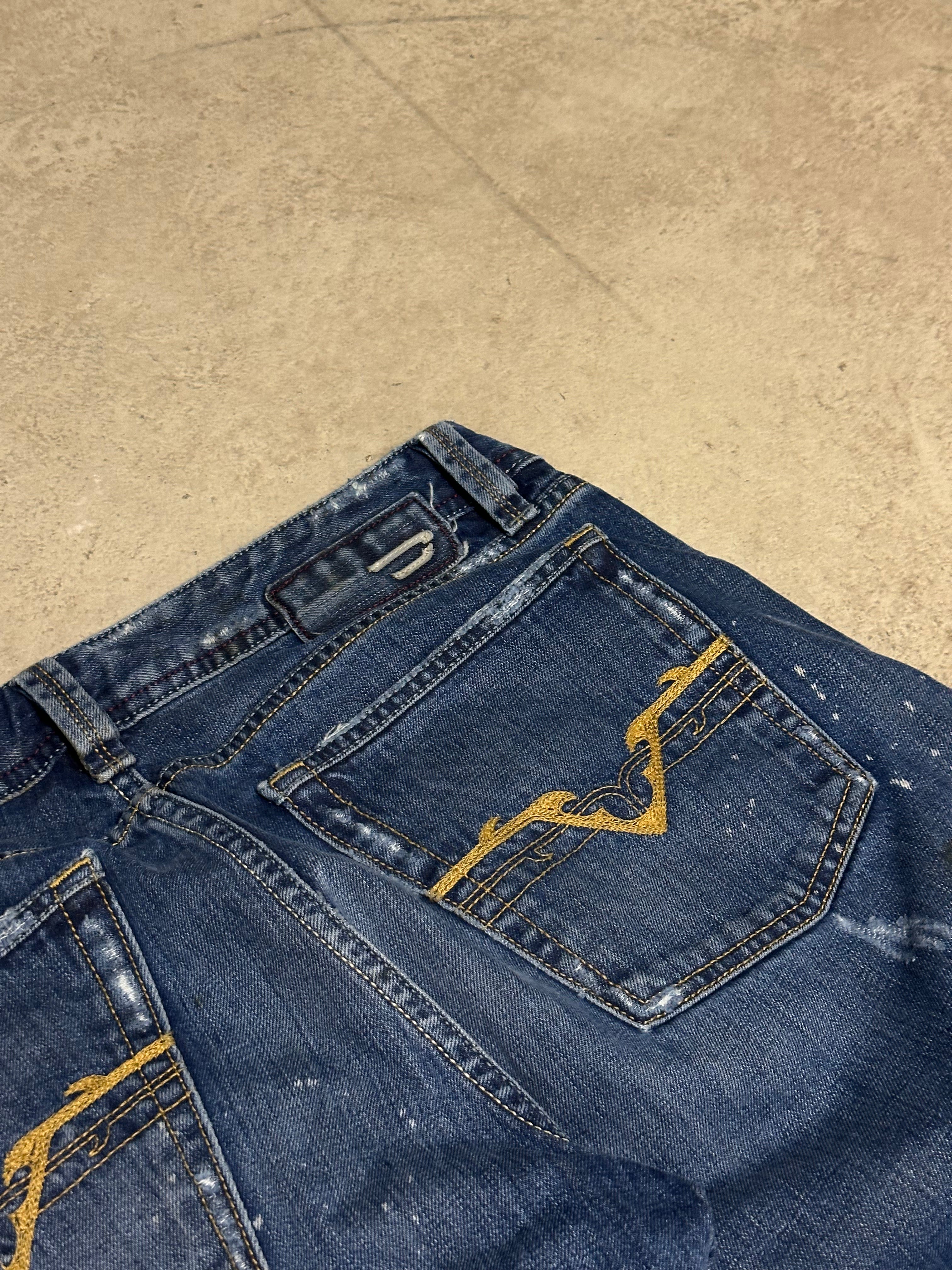 Y2K Vintage Diesel Baggy Jeans – Size 34 – Dunkelblau – Low Waist