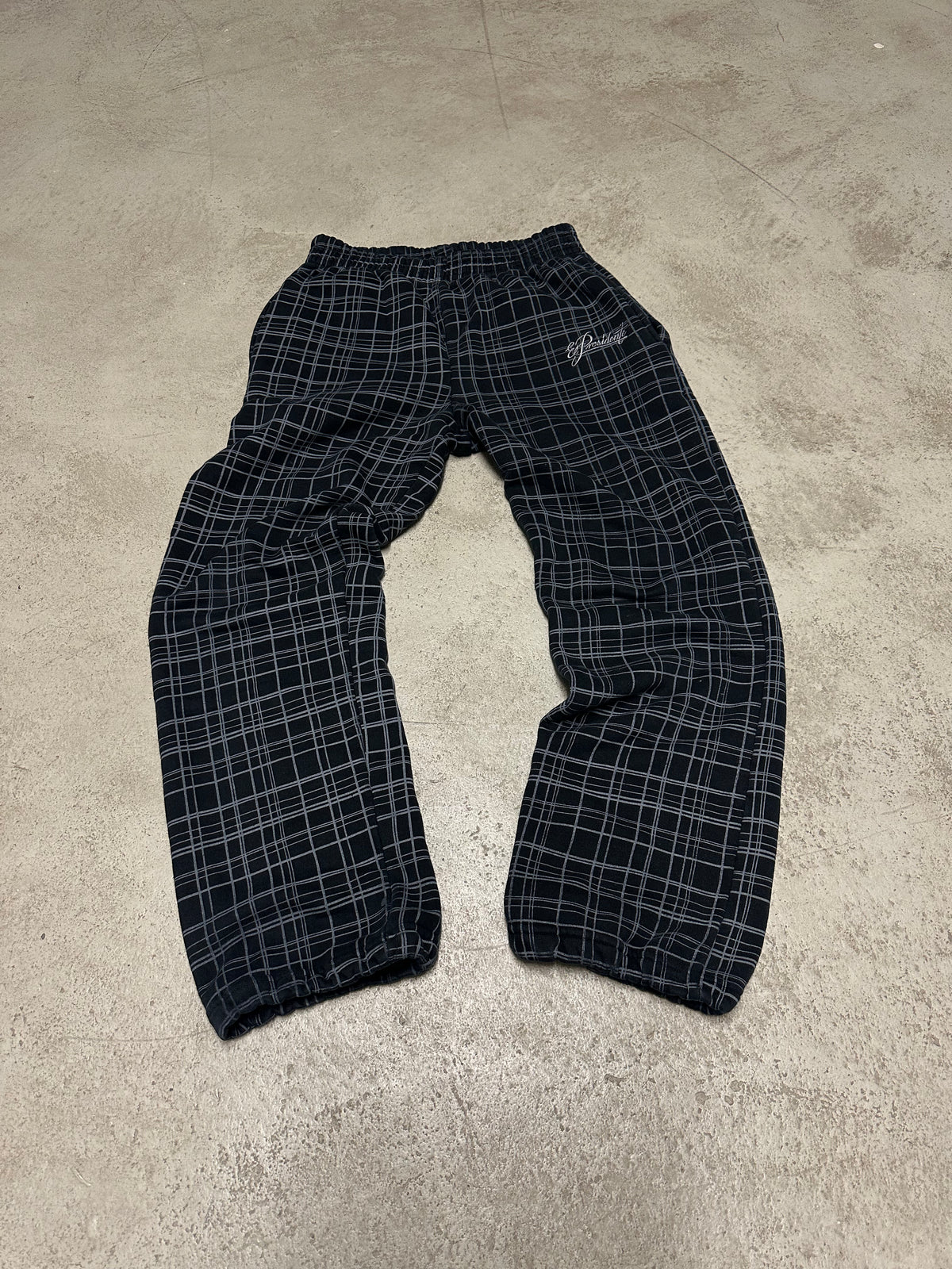 Y2K Vintage El Presidente Baggy Jeans – Size S – Schwarz – White Stripes