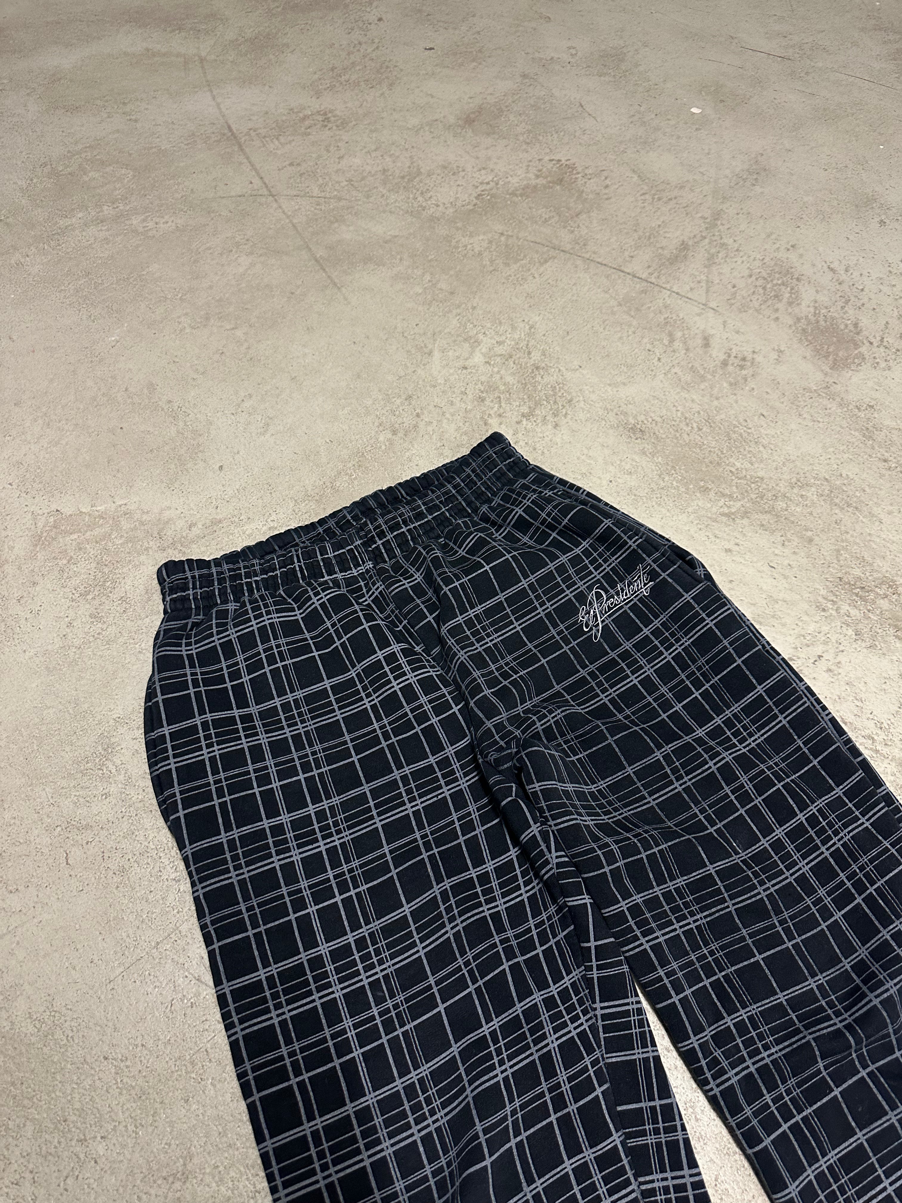 Y2K Vintage El Presidente Baggy Jeans – Size S – Schwarz – White Stripes