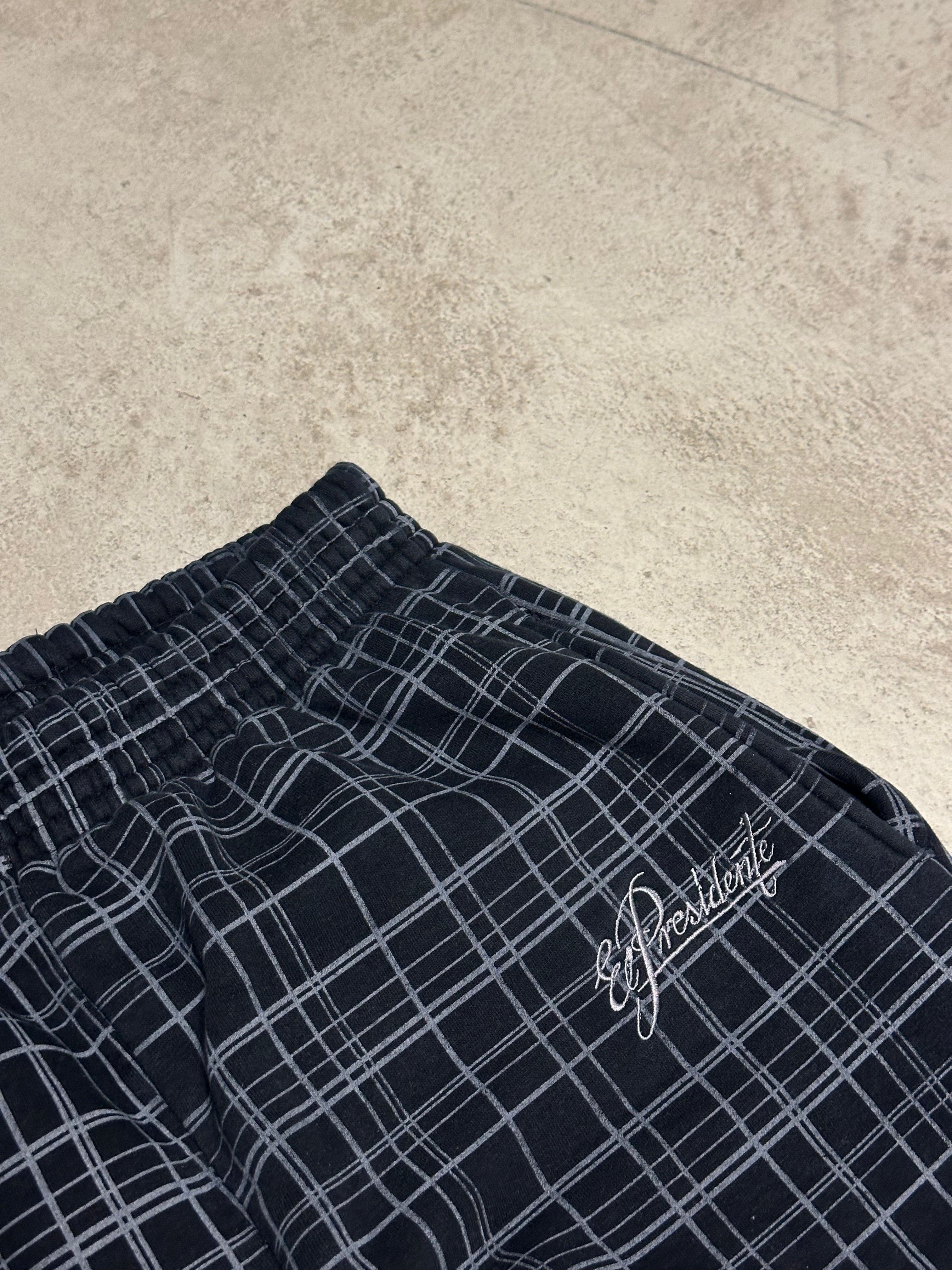 Y2K Vintage El Presidente Baggy Jeans – Size S – Schwarz – White Stripes