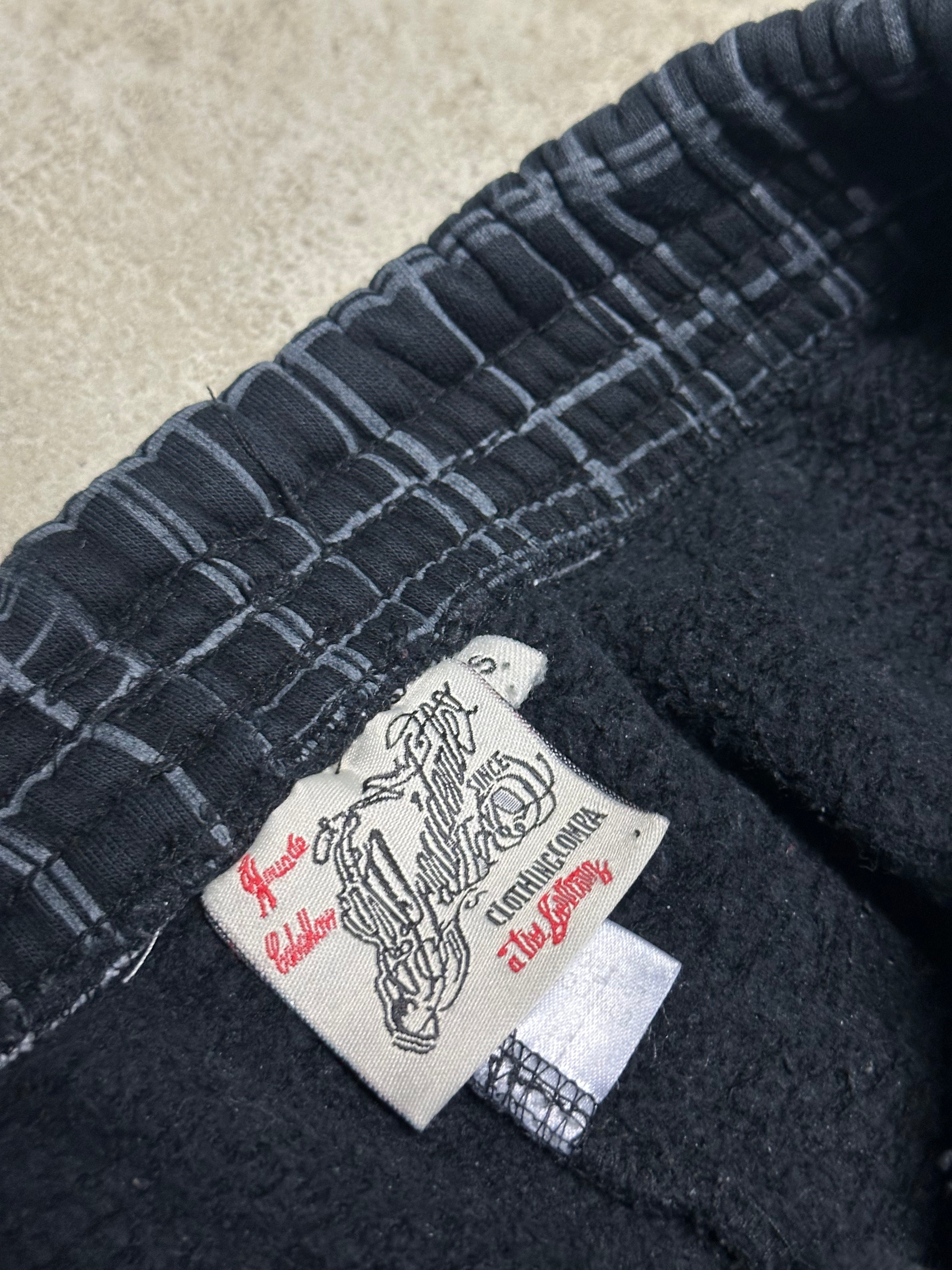 Y2K Vintage El Presidente Baggy Jeans – Size S – Schwarz – White Stripes